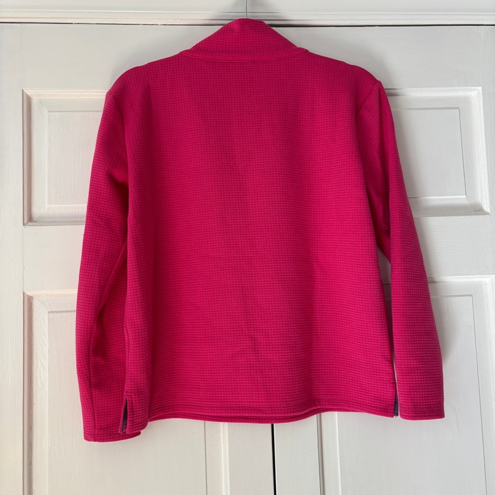 Talbots‎ Pink Waffle Knit Mock Neck Pullover Sweater Button Shoulder Pocket XS - Picture 9 of 13